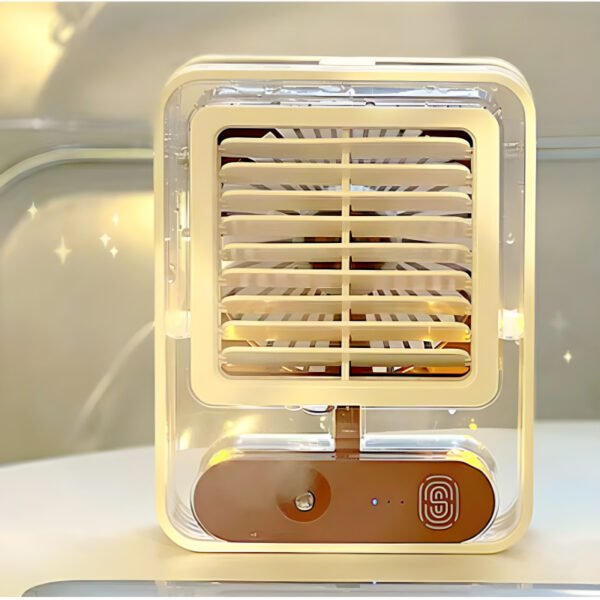 Transparent Rechargeable Fan 3 Speed Wind, Night Light, Nano Spray - Image 5