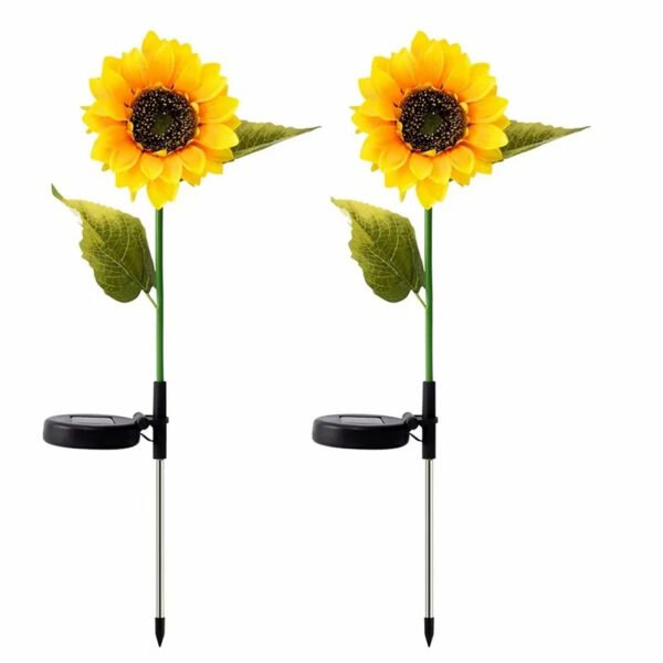 Pack Of 2 Waterproof Sunflower Solar Decorative Lights For Outdoor Garden And Lawn - Image 3