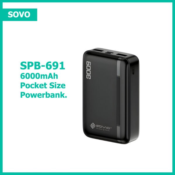SOVO SPB-691 6000mAh (Pulse Service) Pocket-Size Portable Power Bank - Image 4