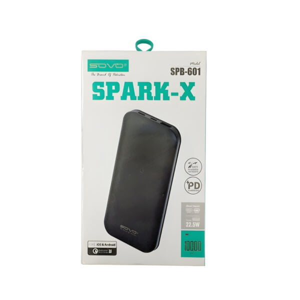 SOVO SPB-601 SPARK-X 10000mAh Portable Charger Power Bank - Image 2
