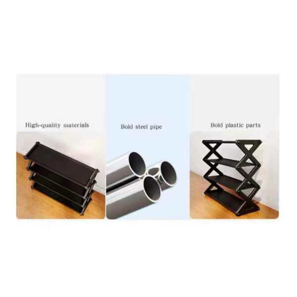 4 Layers X-Type Foldable Fashion Shoe Organizer Stand - Image 6