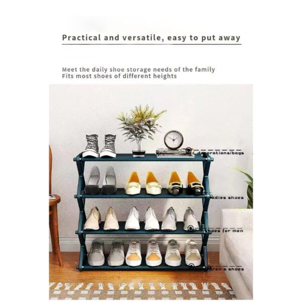 4 Layers X-Type Foldable Fashion Shoe Organizer Stand - Image 4