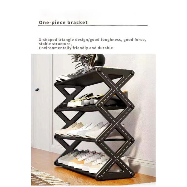 4 Layers X-Type Foldable Fashion Shoe Organizer Stand - Image 3