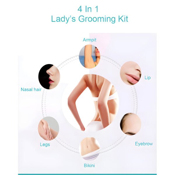 Daling DL-6018 Epilator 4-In-1 Multi-Functional Rechargeable Ladies’ Grooming Kit - Image 5