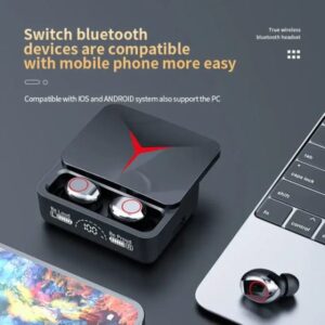 m90 pro tws bluetooth headphones touch control earphones led display headset high quality wireless earbuds 2 1