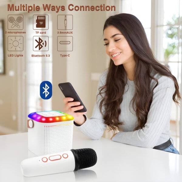 Y1 Mini RGB USB Rechargeable Wireless Karaoke Speaker - Image 3
