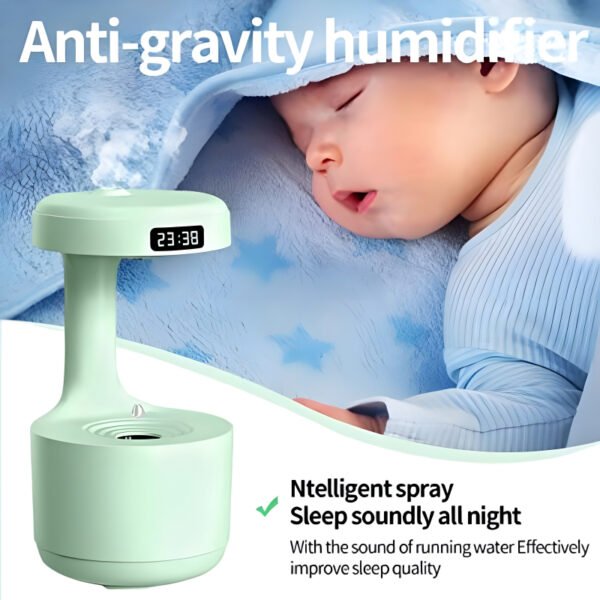 Anti-Gravity Humidifier with Clock & Diffuser (800ml) - Image 6