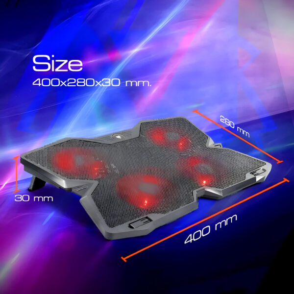 F4 Plus Cooling Pad: Powerful, Silent, LED Effects - Image 8