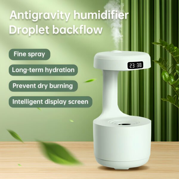 Anti-Gravity Humidifier with Clock & Diffuser (800ml)
