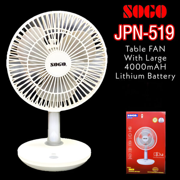 JPN-519 Sogo Mini Portable Rechargeable Fan