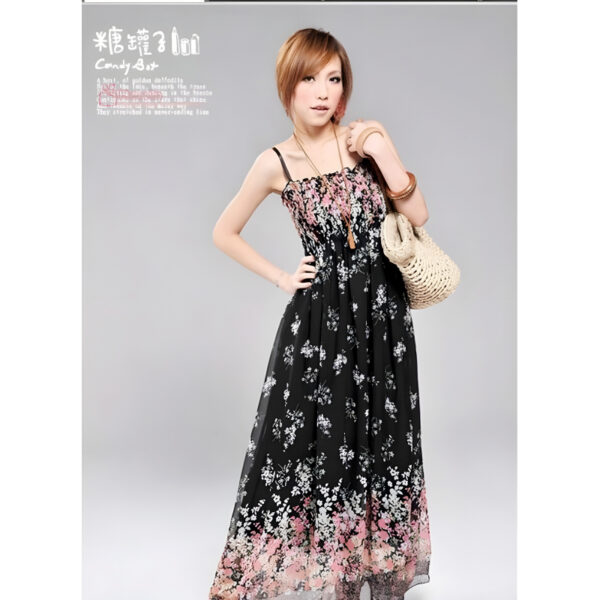 Women’s Exotic Long Chiffon Floral Summer Elegant Loose Dress - Image 10