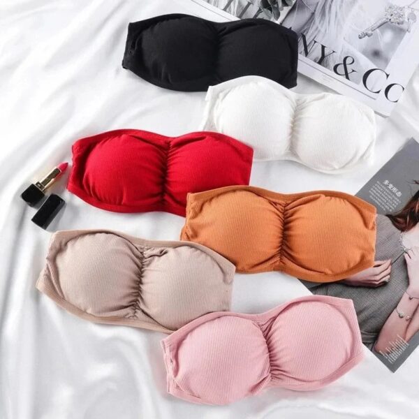 Ladies Soft And Comfortable High-Quality Padded Push-Up Strapless Tube Bralette - Image 7