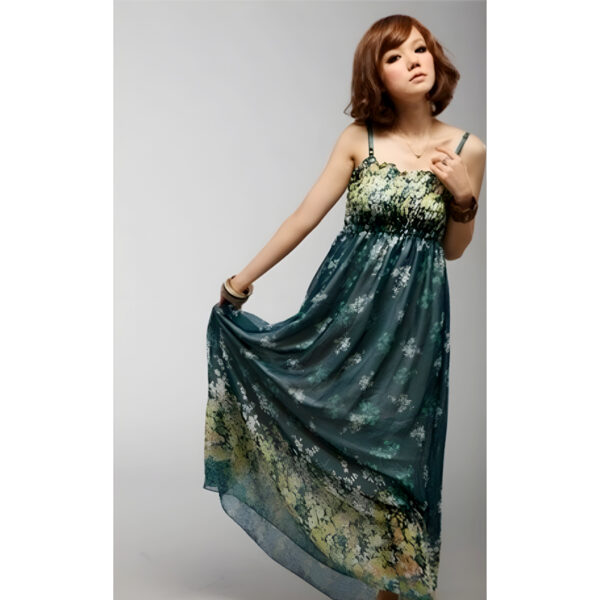 Women’s Exotic Long Chiffon Floral Summer Elegant Loose Dress - Image 9