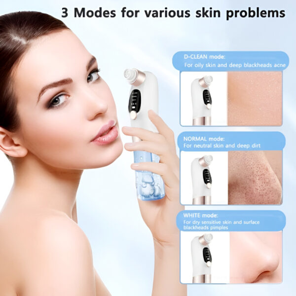 Rechargeable Bubble Blackhead Remover with Interchangeable Heads - Image 8