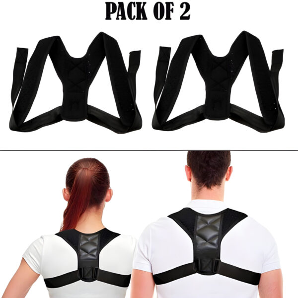 Pack Of 2 Posture Corrector Adjustable Back And Shoulder Support Correction Belts - Image 9