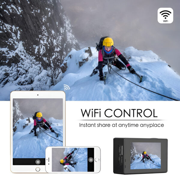4K Ultra HD Sports Camera, 30M Waterproof, WiFi, 2.0" LCD - Image 9