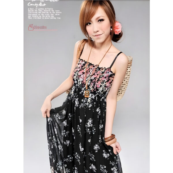 Women’s Exotic Long Chiffon Floral Summer Elegant Loose Dress - Image 8