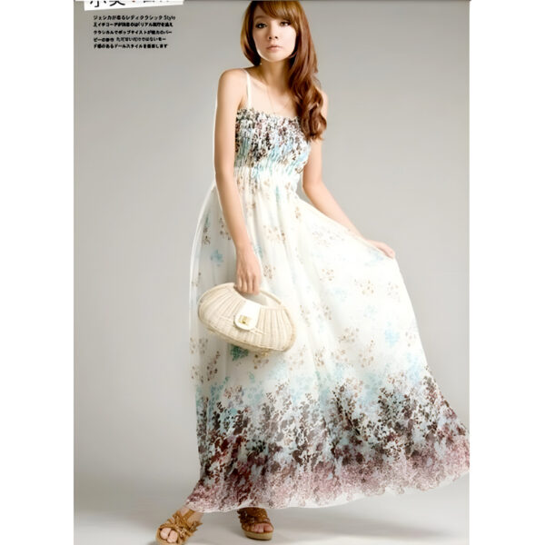 Women’s Exotic Long Chiffon Floral Summer Elegant Loose Dress - Image 6