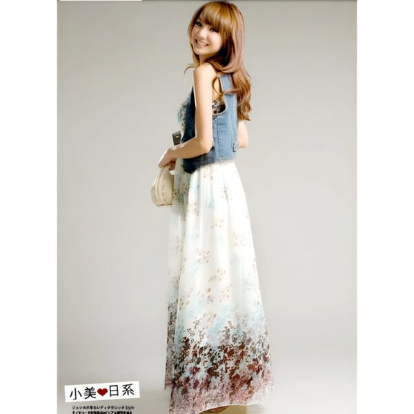 Women’s Exotic Long Chiffon Floral Summer Elegant Loose Dress - Image 5