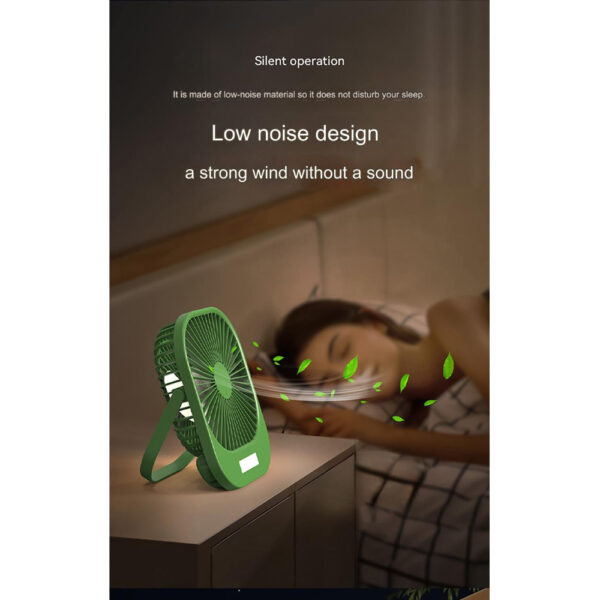 Wireless Portable Mini Brushless Fan with Super Large Wind Power, 3-Speed Setting, and LED Torch Light - Image 3