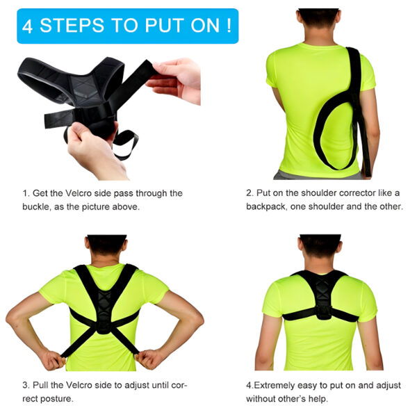 Pack Of 2 Posture Corrector Adjustable Back And Shoulder Support Correction Belts - Image 3