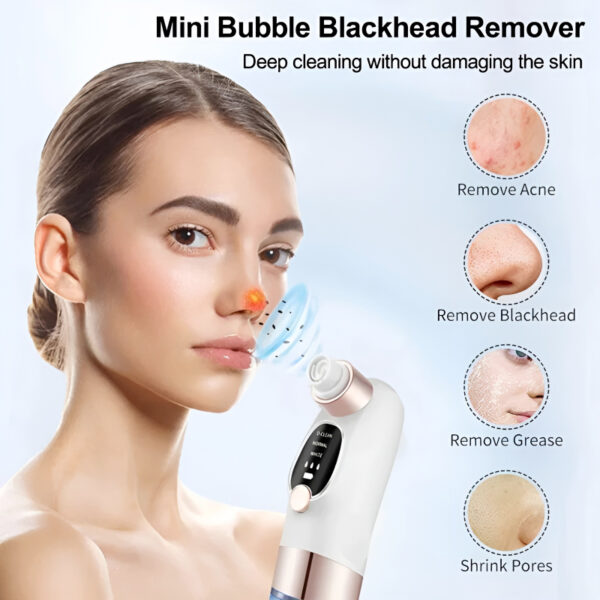 Rechargeable Bubble Blackhead Remover with Interchangeable Heads - Image 3