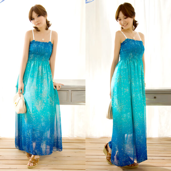 Women’s Exotic Long Chiffon Floral Summer Elegant Loose Dress - Image 2