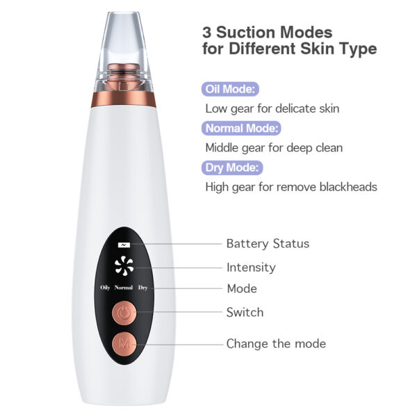 Rechargeable Blackhead Extractor with 6 Suction Heads