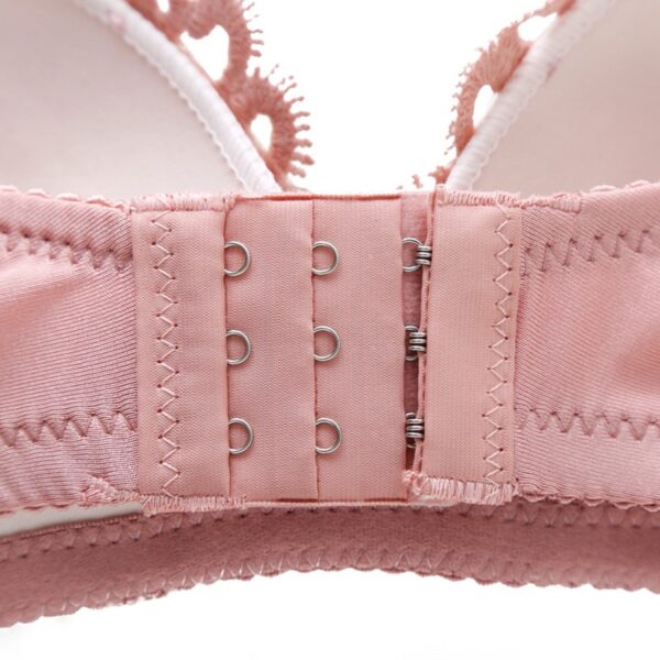 Women’s Lace Push-Up Bra Set Sexy Wireless Jacquard Bra with Bow Panties - Image 2