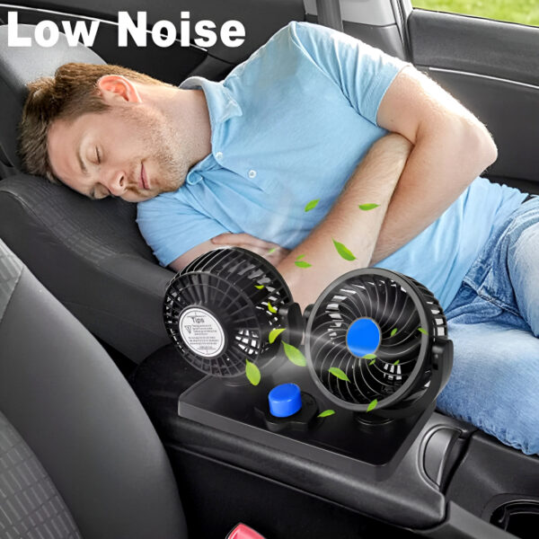 F30 Dual-Headed 360° Rotating Car Fan with Low Noise & Adjustable Airflow - Image 8