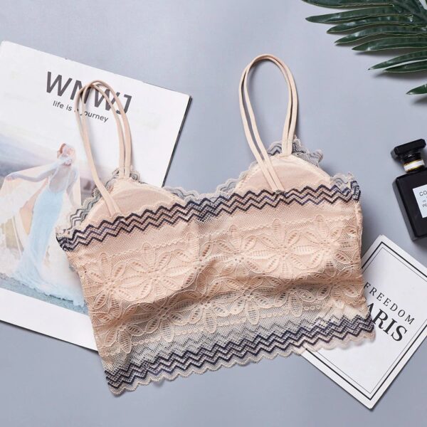 Casual Lace Embroidered Tube Top Woman Seamless Push Up Lace Bra - Image 8