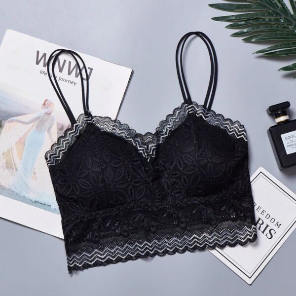 Casual Lace Embroidered Tube Top Woman Seamless Push Up Lace Bra - Image 6
