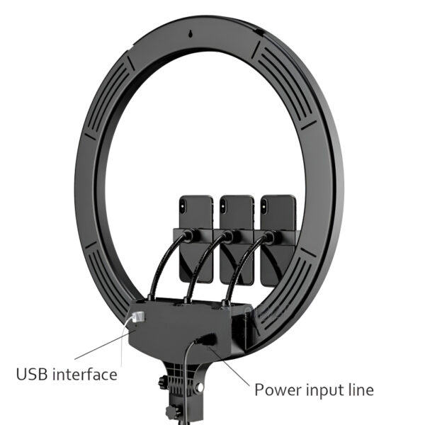 MJ18 45 CM RGB LED Soft Ring Light with 3 Phone Holders and Remote Control - Image 5
