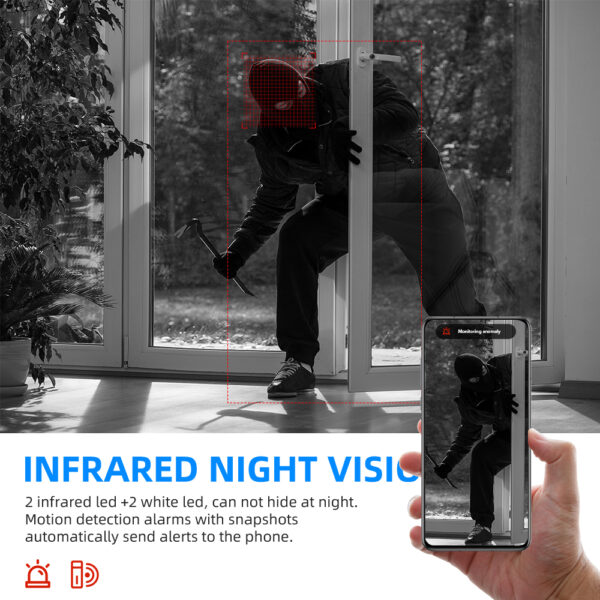 V380 1080P Wireless LED Bulb Camera with Full HD, Night Vision, Pan-Tilt-Zoom, and Two-Way Audio for Wide-Angle Security. - Image 8