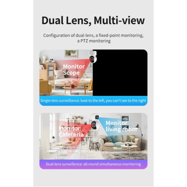 Ultra HD 4K 8MP Indoor Security Camera with Dual Lenses, Night Vision & Real-Time Two-Way Audio - Image 8