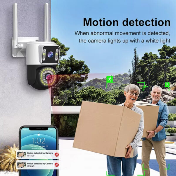 V380PR0 4K Ultra HD Dual Lens PTZ WiFi Camera with Night Vision, Two-Way Audio, and AI Human Motion Tracking for Complete Security. - Image 5