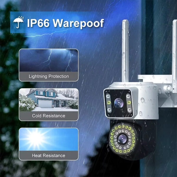 V380PR0 4K Ultra HD Dual Lens PTZ WiFi Camera with Night Vision, Two-Way Audio, and AI Human Motion Tracking for Complete Security. - Image 4