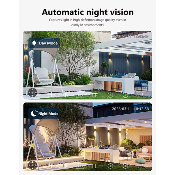 V380PR0 4K Ultra HD Dual Lens PTZ WiFi Camera with Night Vision, Two-Way Audio, and AI Human Motion Tracking for Complete Security. - Image 8