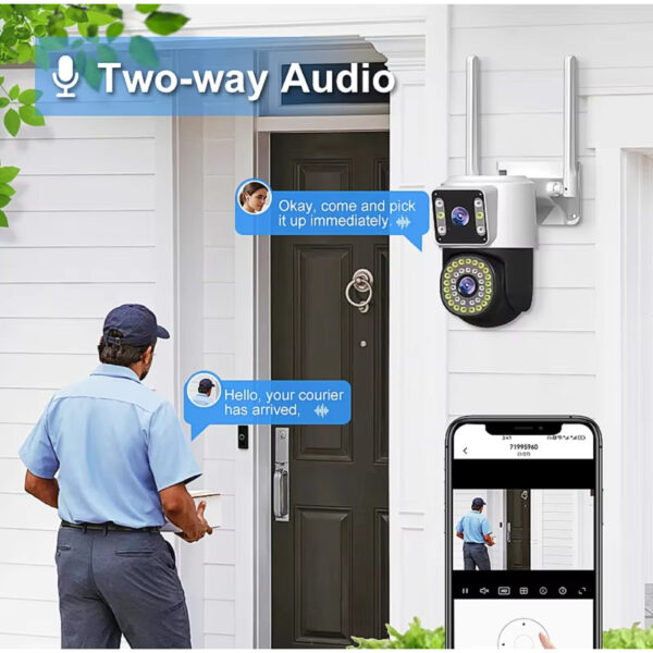 V380PR0 4K Ultra HD Dual Lens PTZ WiFi Camera with Night Vision, Two-Way Audio, and AI Human Motion Tracking for Complete Security. - Image 7