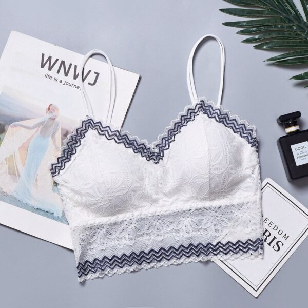 Casual Lace Embroidered Tube Top Woman Seamless Push Up Lace Bra - Image 3