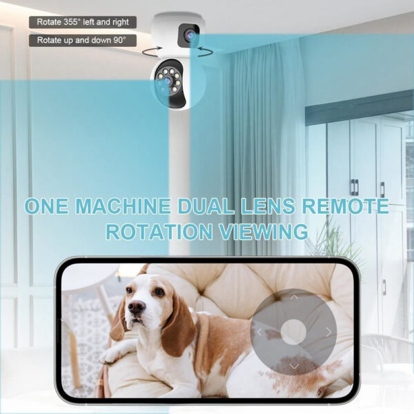 Ultra HD 4K 8MP Indoor Security Camera with Dual Lenses, Night Vision & Real-Time Two-Way Audio - Image 3