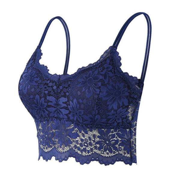 Lace Floral V-Neck Vest Mesh Bra Bralette Bustier - Image 2