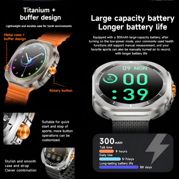 Z7 Ultra 1.46-Inch Ultra Large Screen – Outdoor Sports, Sturdy Design, Large Battery Capacity, Aluminium Alloy Smartwatch - Image 2
