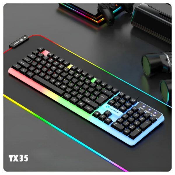TX35 Limeide RGB Suspension Backlit Lightweight Luminous Wired Gaming Keyboard - Image 2