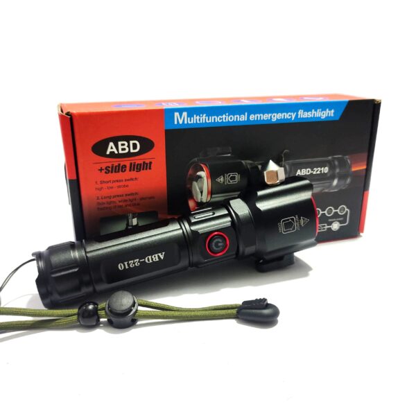 Multi-Functional 1KM Long Range Led Emergency Flashlight With Type-C Charging Powerbank Function