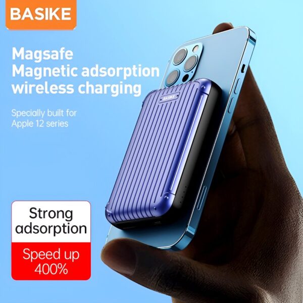 BASIKE 5000mAh 20W MagSafe Wireless Power Bank with 15W Fast Wireless Charging and PD QC 3.0 Support for iPhone Samsung Huawei - Image 4