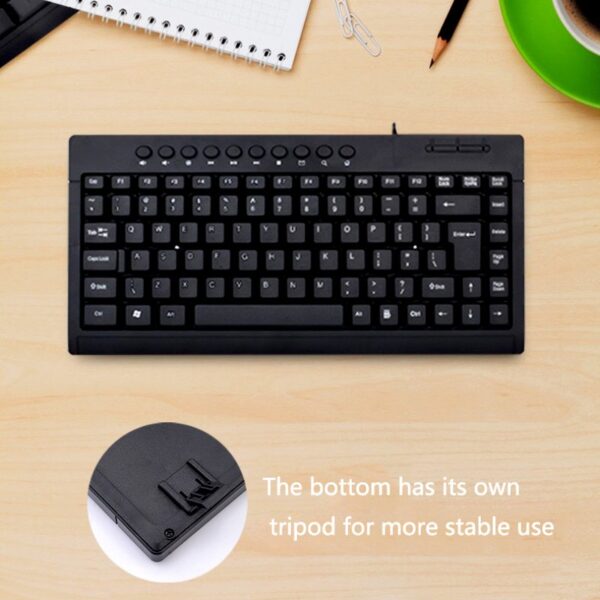 Banda K1000 Multimedia Wired Keyboard – Compact USB Waterproof Keyboard with Ergonomic Design, Arabic/English Layout, for Laptop & PC - Image 3