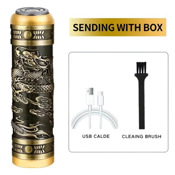RAZOR HW-T8 Mini Portable USB Rechargeable Dragon Design Electric Shaver - Image 3