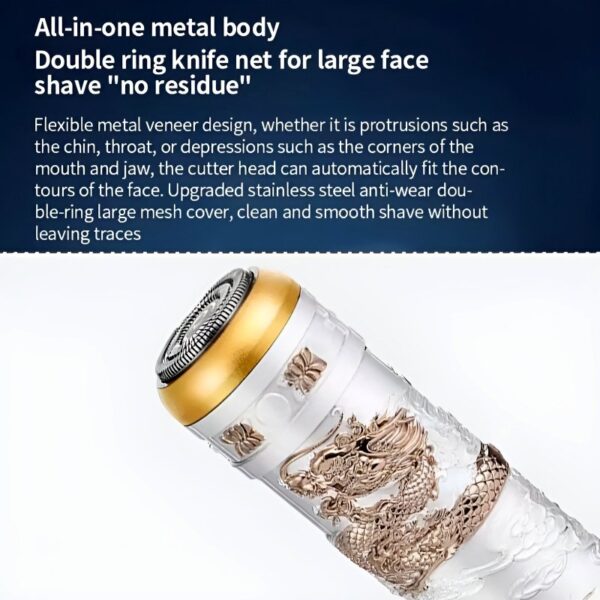RAZOR HW-T8 Mini Portable USB Rechargeable Dragon Design Electric Shaver - Image 2