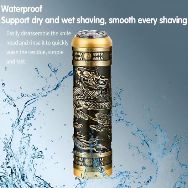 RAZOR HW-T8 Mini Portable USB Rechargeable Dragon Design Electric Shaver - Image 6